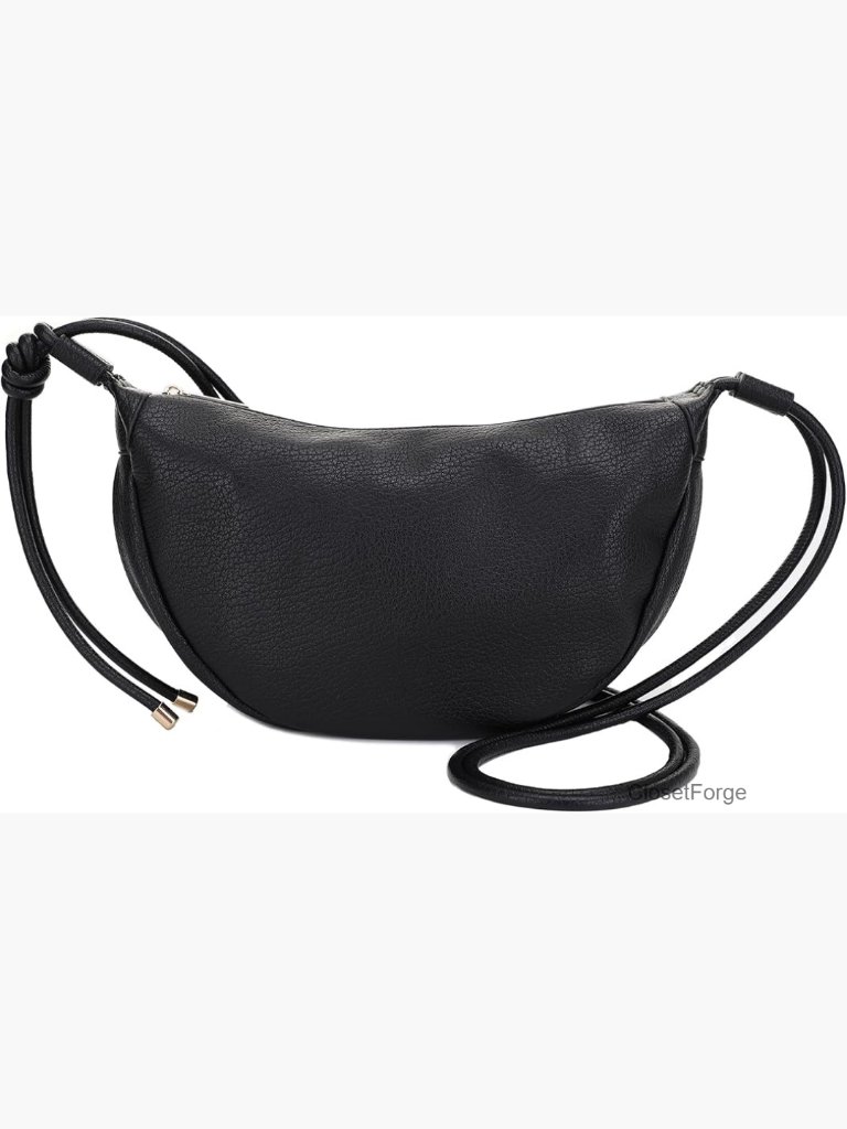 Vegan Leather Crescent Convertible Hobo Crossbody Bag For Women